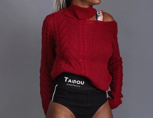 Women's Victorian Cut Out Shoulder Sweater
