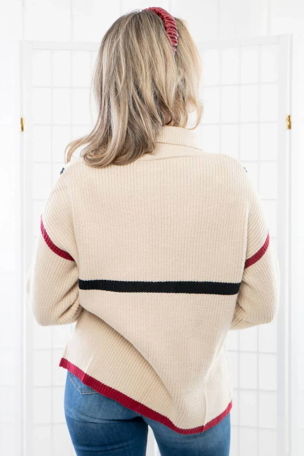 Quarterback Keeper Kontrast-Quarter-Zip-Pullover