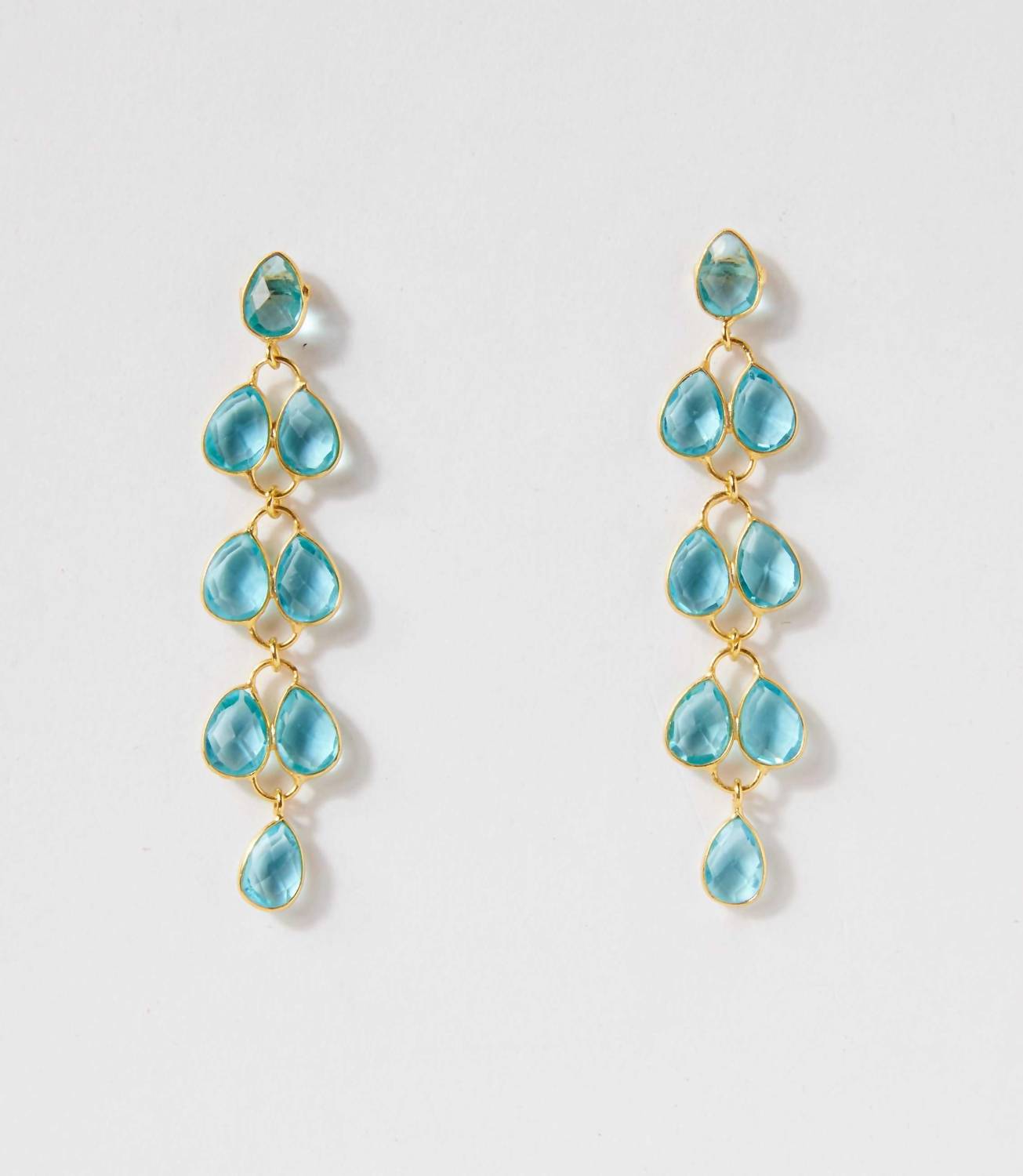Women's Feather Drop Gemstone Earrings