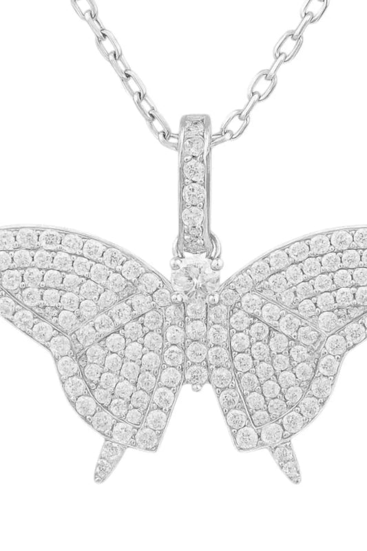 Women's Moissanite Pave Butterfly Necklace