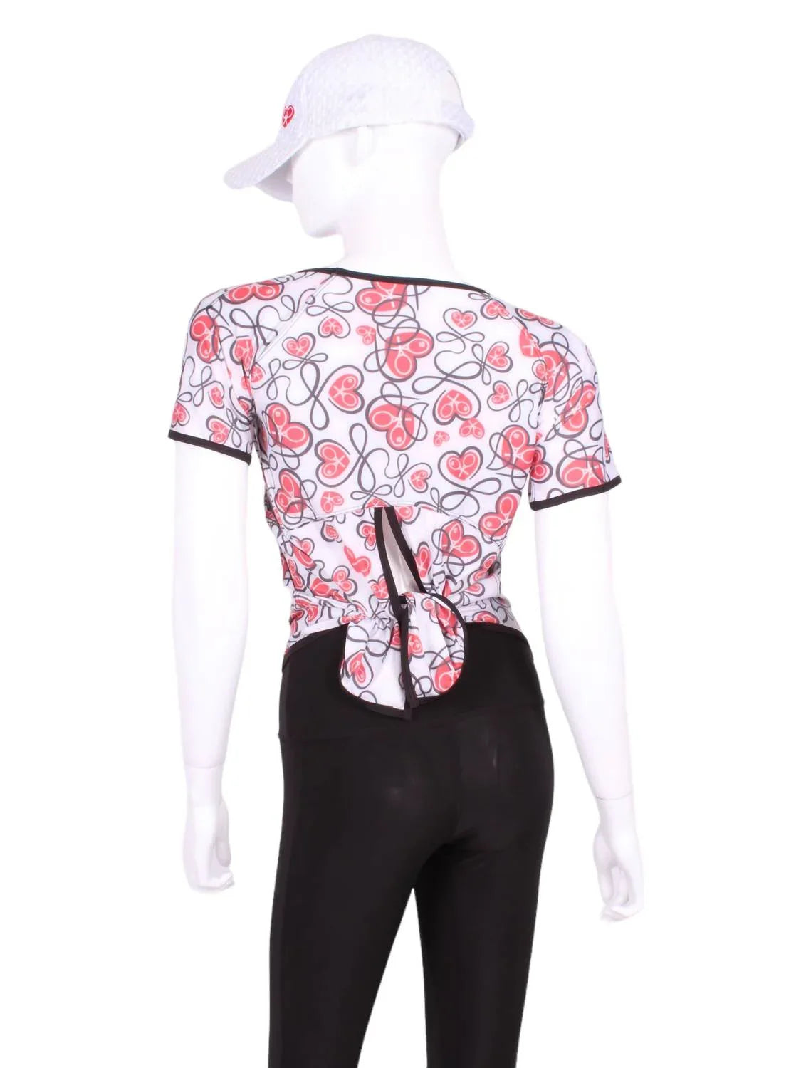 Damen-Tennis-T-Shirt mit kurzen Ärmeln und Bindedetail am Rücken