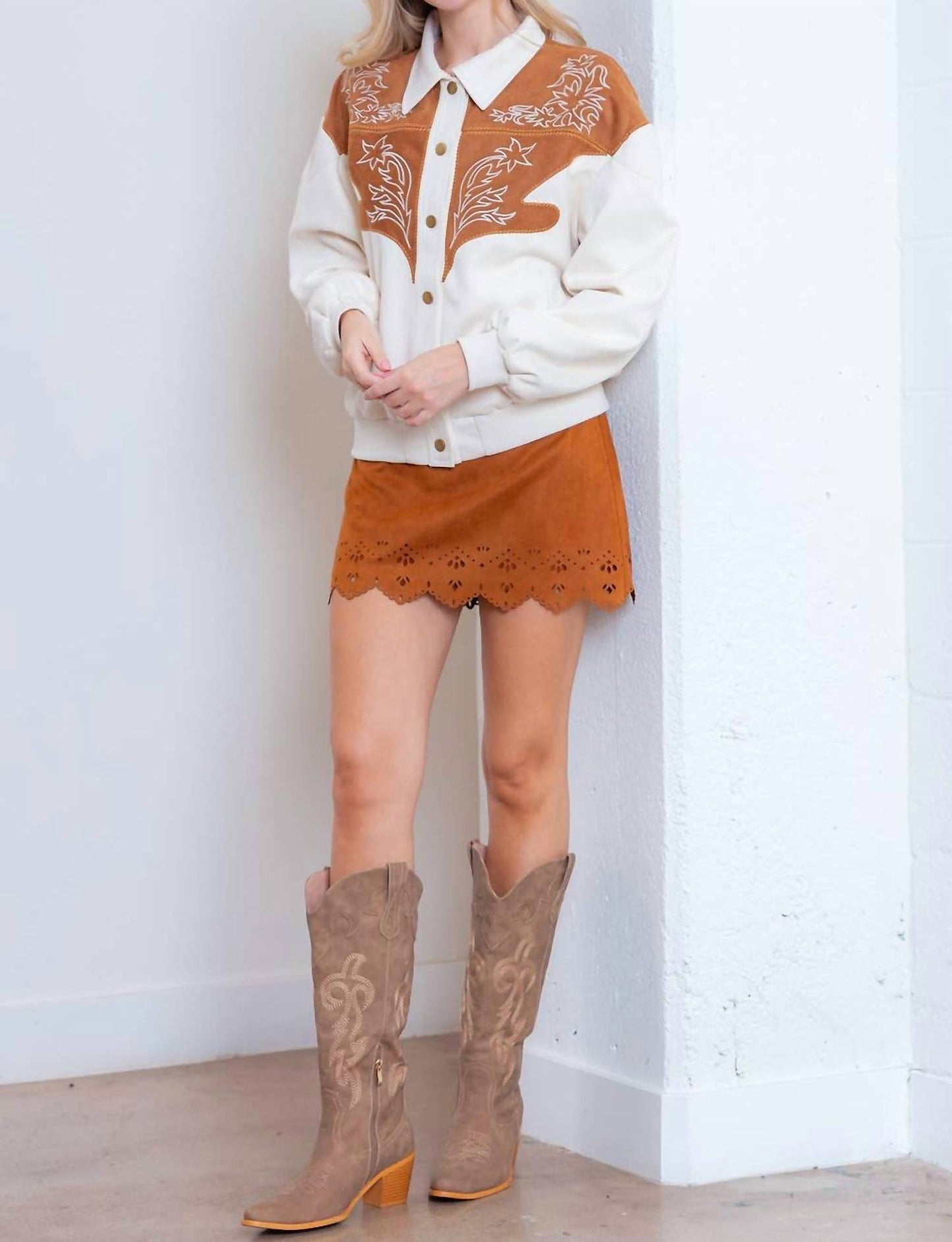 Western-Stickerei-Jacke