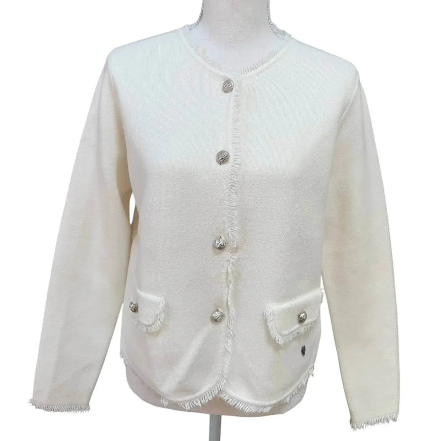 Damen-Cardigan-Jacke mit Fransenborte