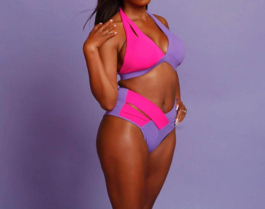 Christie Color Block Bikini Top