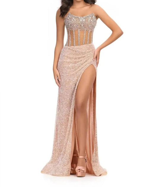 Dazzling Fully Hand Beaded Gown