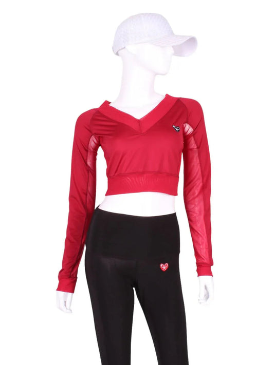 Women's Mesh Vee Crop Top