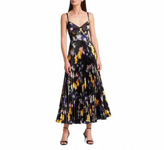 Ella Floral Satin Midi Dress