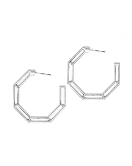 Women's Octagon Hoop Earrings
