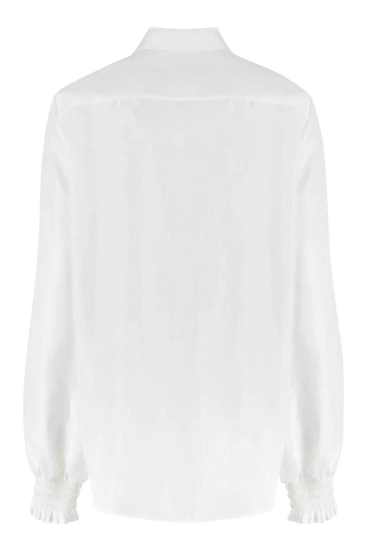 Women's Pleated Satin Blouse