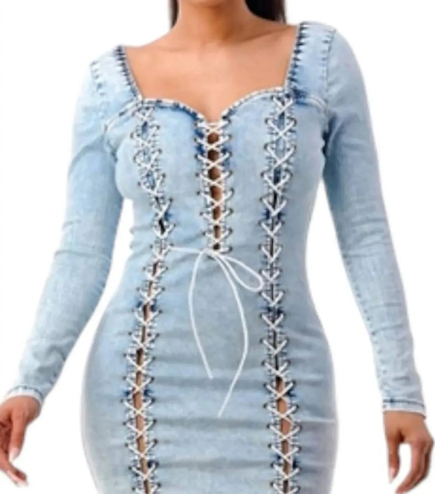Jeans-Mini-Kleid mit Highlight