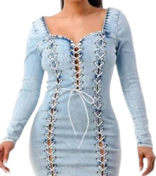 Jeans-Mini-Kleid mit Highlight