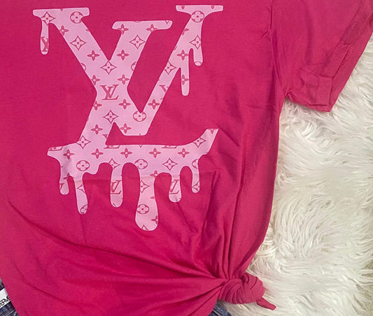Women's Drip Monogram Graphic Tee Top