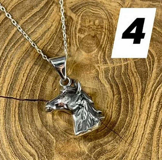 Women's Sterling Silver Horse Head Pendant Necklace