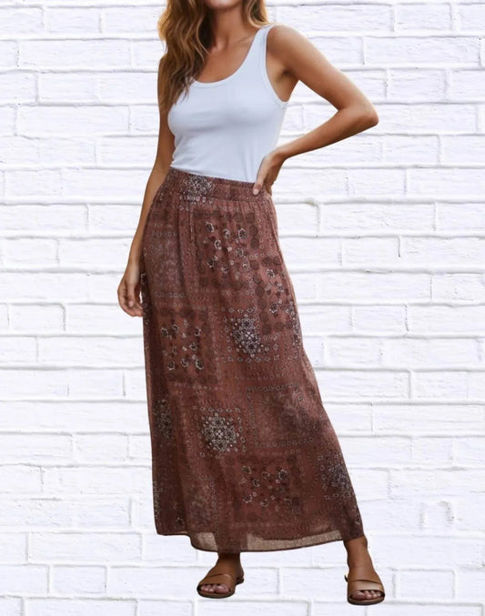 Boho Patchwork Printed Maxi Skirt