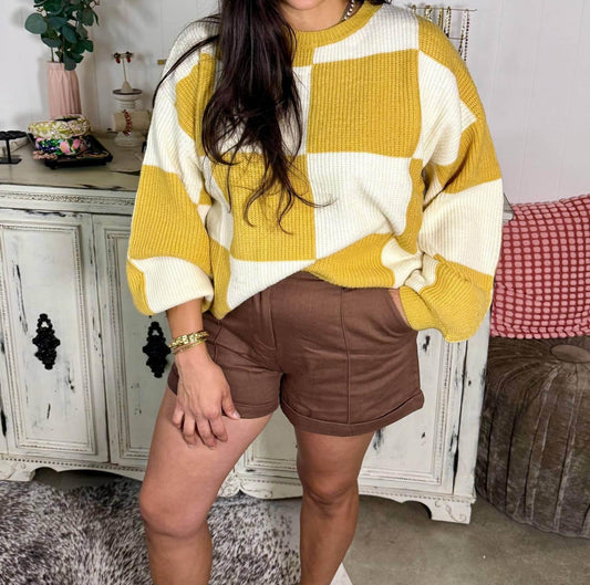 Checkered Chunky Sweater