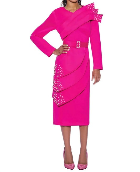 Embellished Belted Dress