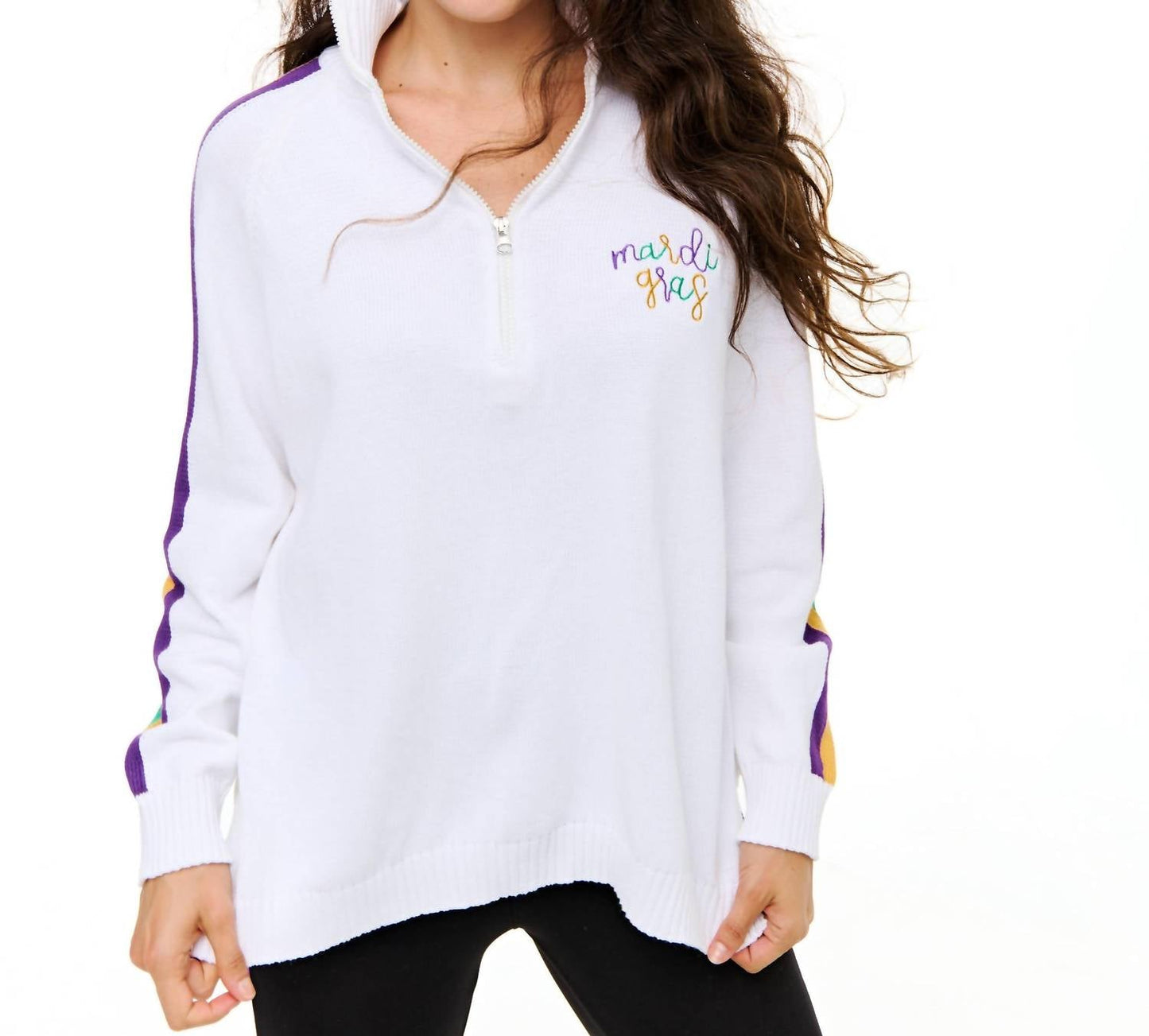 Mardi Gras Quarter-Zip-Pullover