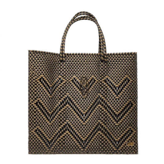 Women's Medium Handmade Chevron Regular Strap Tote Bag