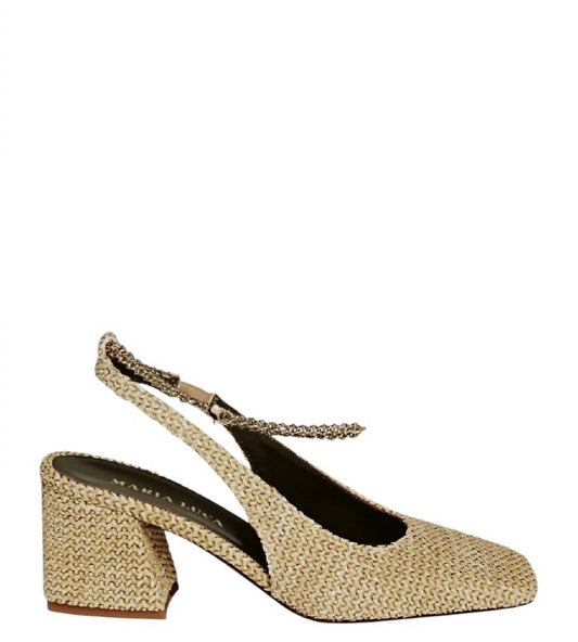Women's Ilaria Raffia Leather Heels Pumps