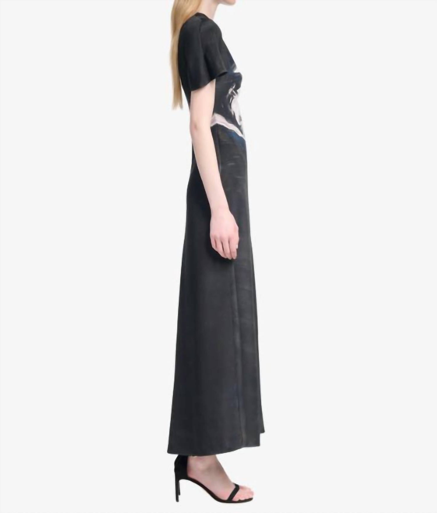 Midi-Kleid aus Seide mit Gänseblümchenmuster