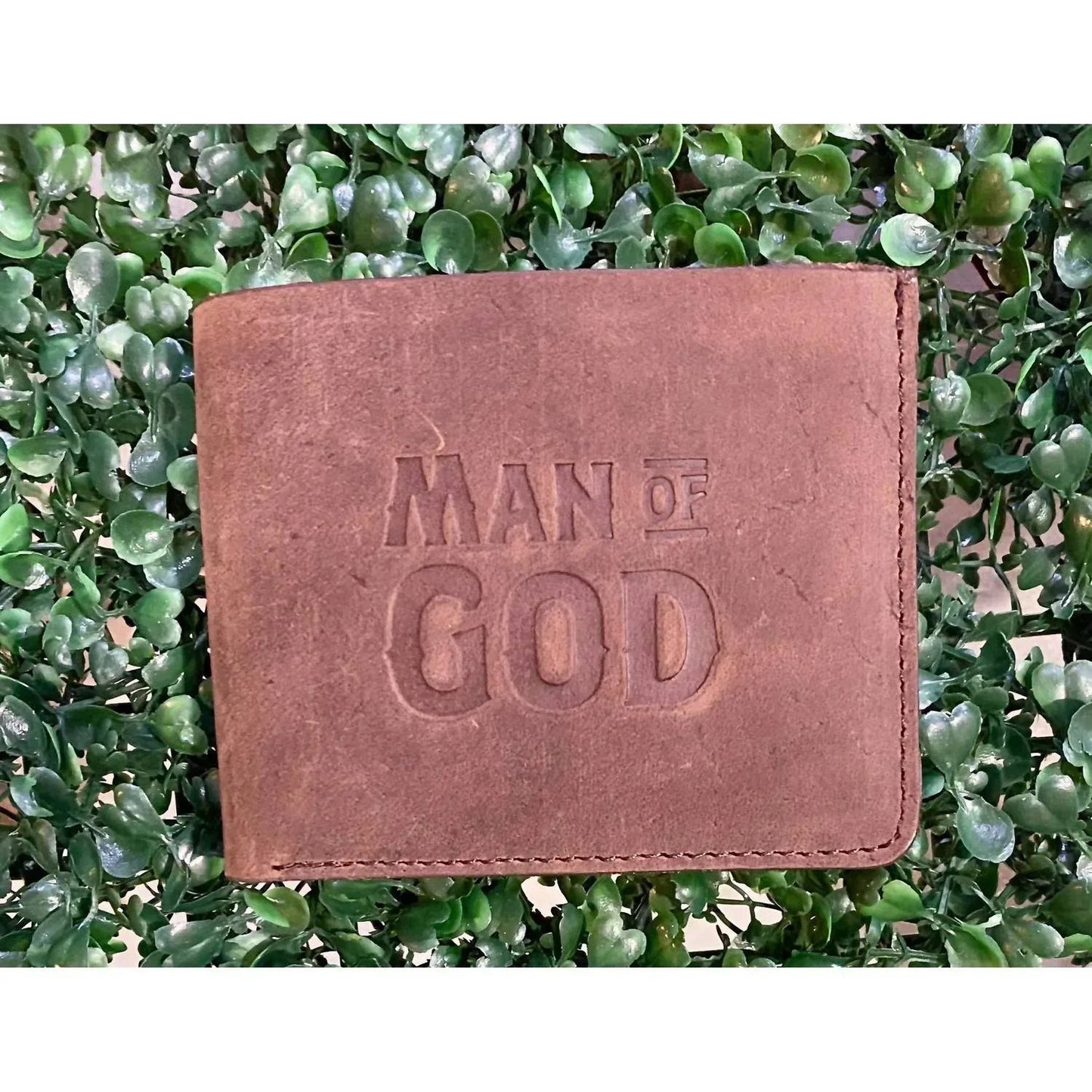 Men's Man Of God Genuine Leather Bifold Wallet
