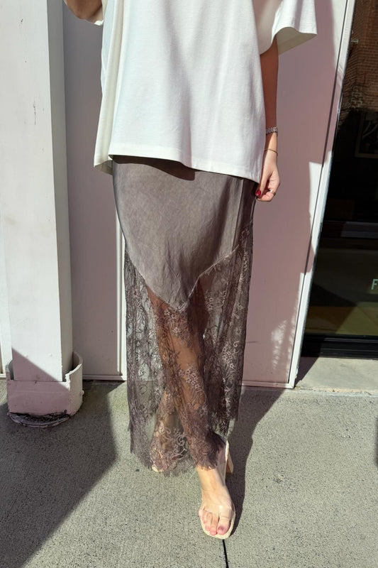 Damen Maxirock Claire mit Spitzenborte