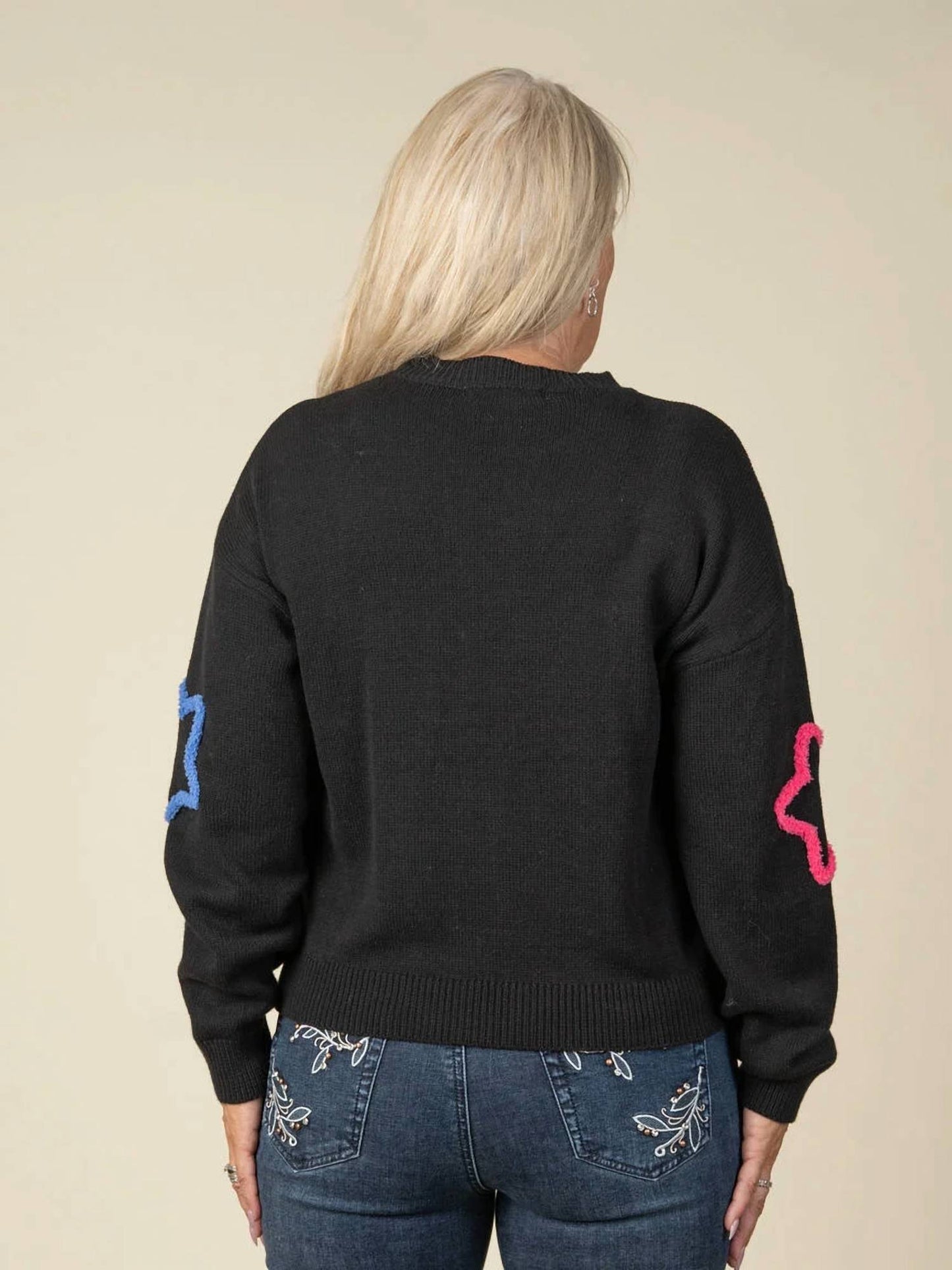 Langarmpullover mit Neonsternen