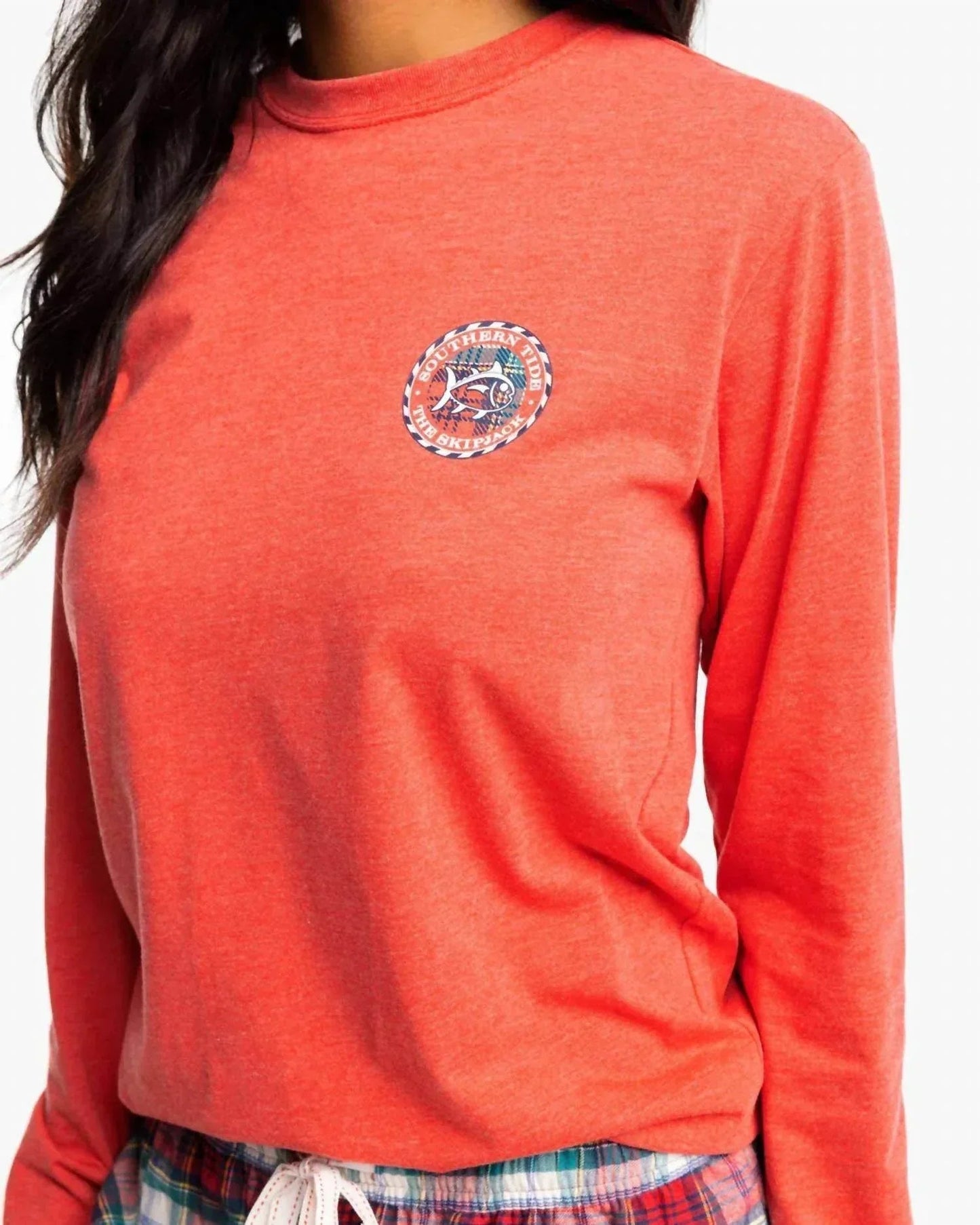 Long Sleeve Plaid Skipjack Tee