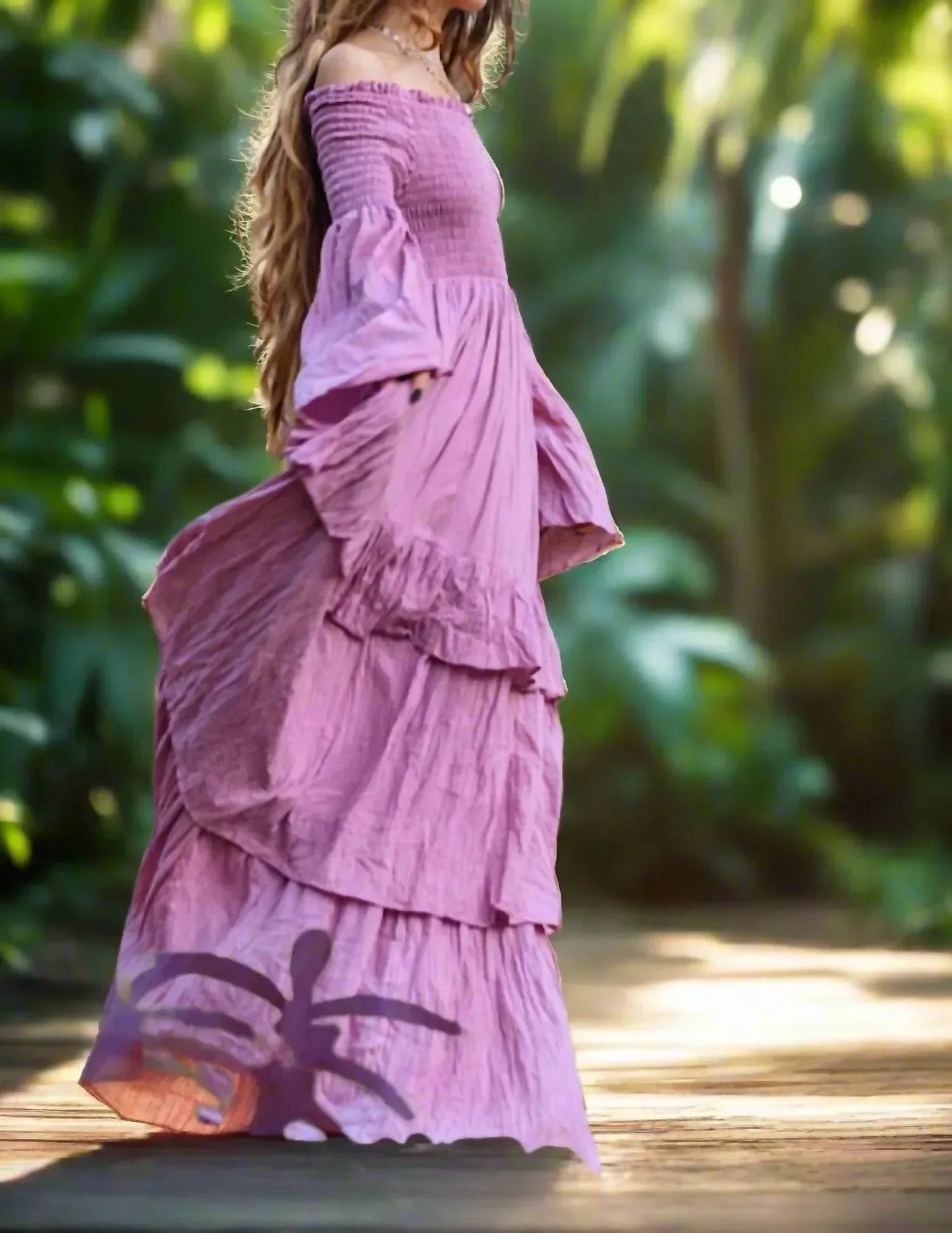 Women's Sexy Shoulders Maxi Dress