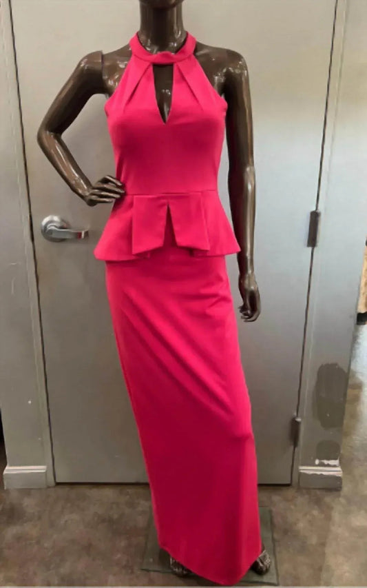 Damen-Abendkleid von Bariano mit Neckholder und Schößchen
