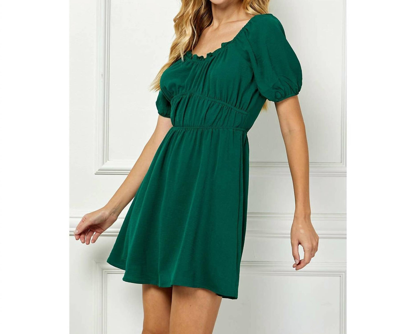 Puff Sleeve With Juliette Waist Tiered Dress