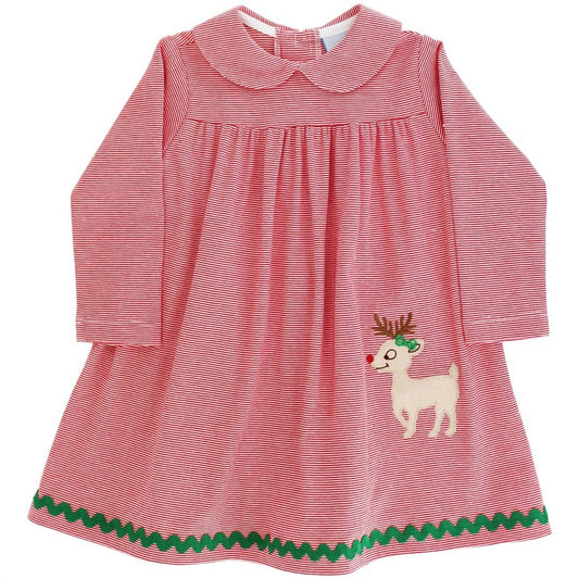 Mädchen Rentier-Spiele Strickkleid mit Kragen