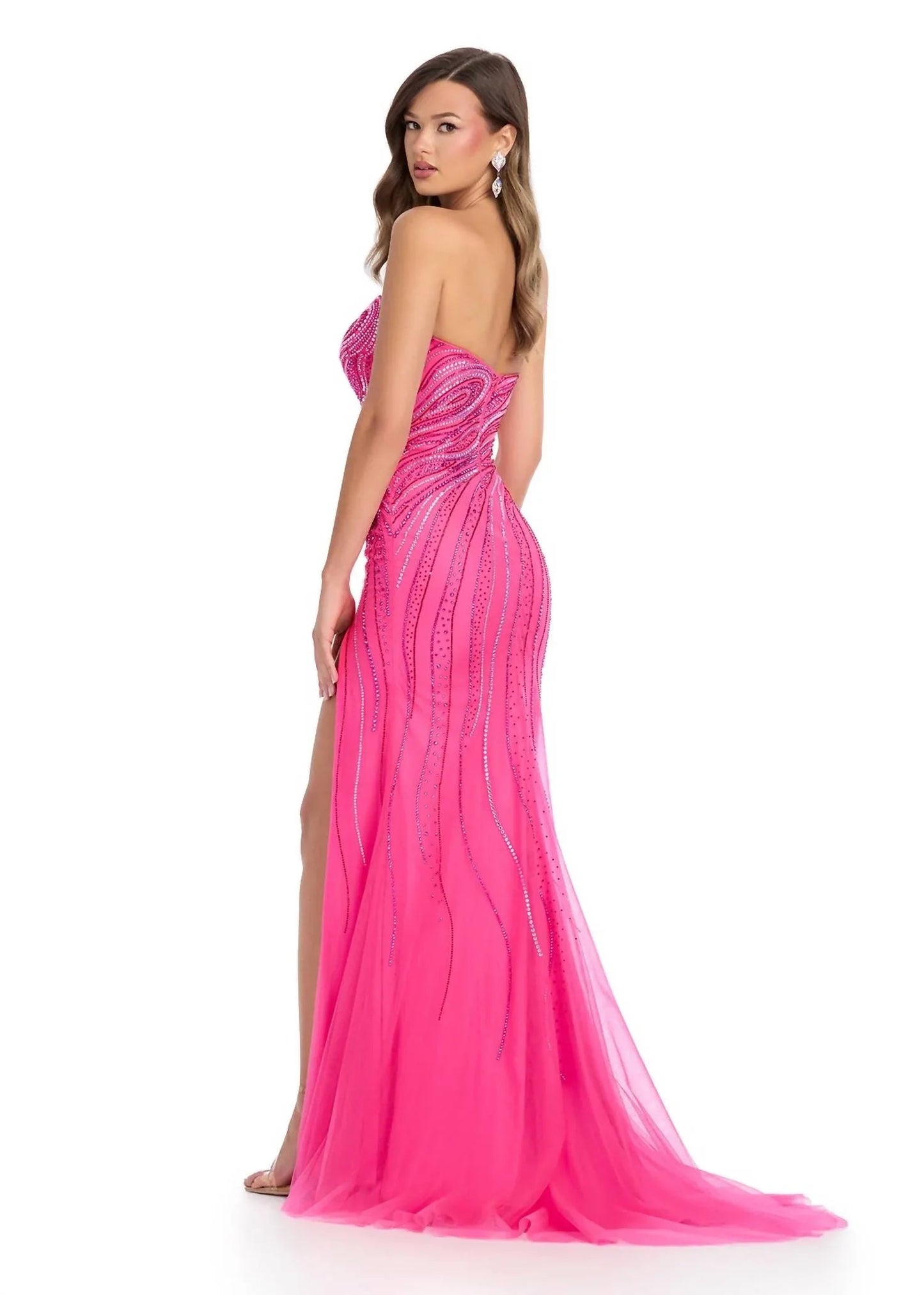 Abendkleid mit hohem Schlitz