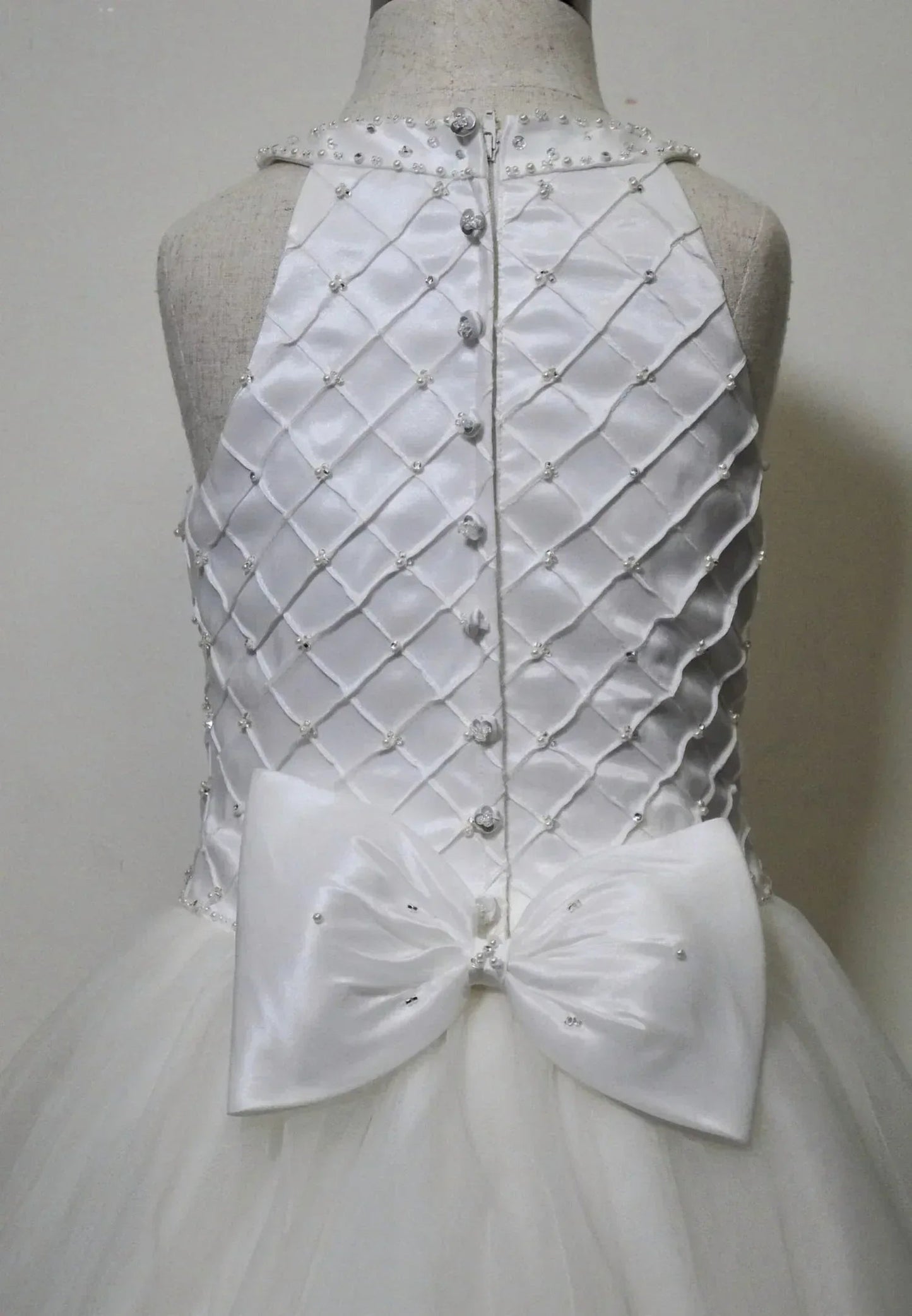 Mädchen-Tüllkleid mit Perlenstickerei