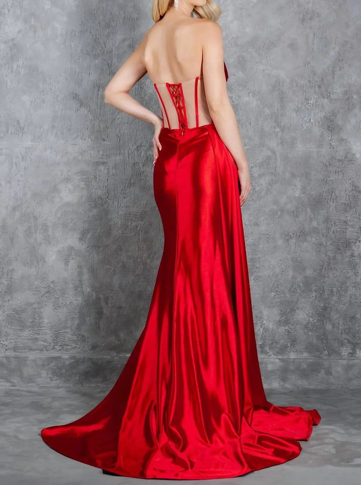 Long Prom Formal Fitted Slit Evening Dress