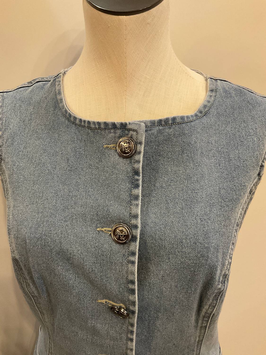 Denim Button Down Front Vest