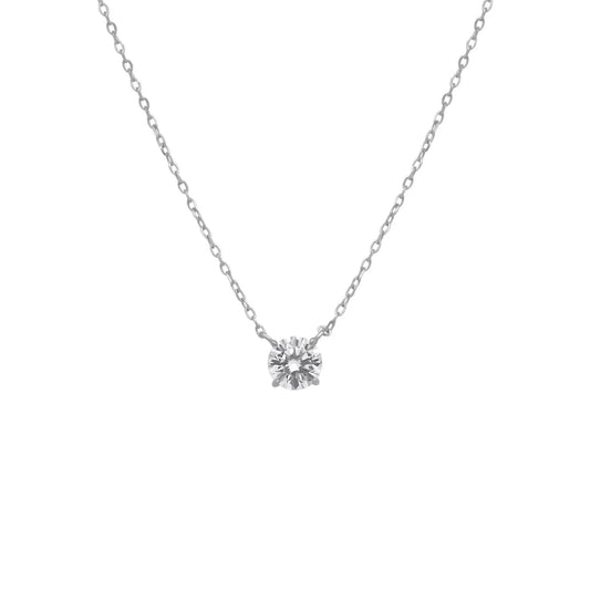 Women's Prong Round Moissanite Necklace