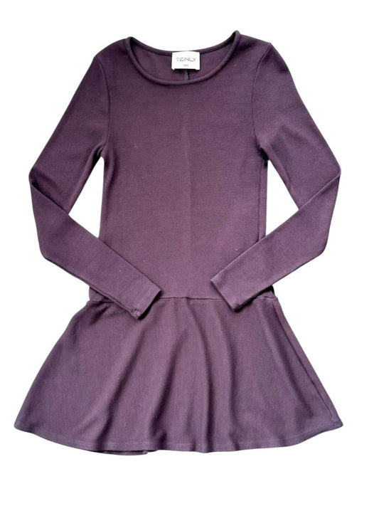 Mädchen Rayon Rib Langarm-Tankkleid