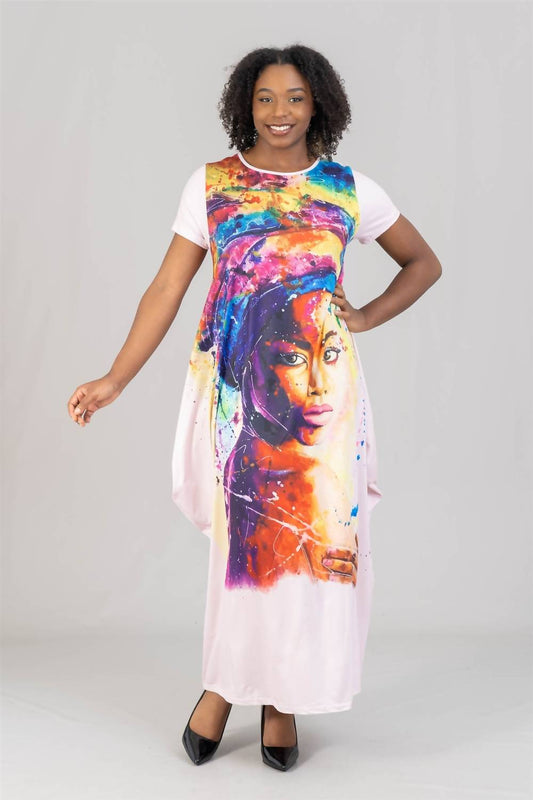 Face Maxi Length Elegance Dress
