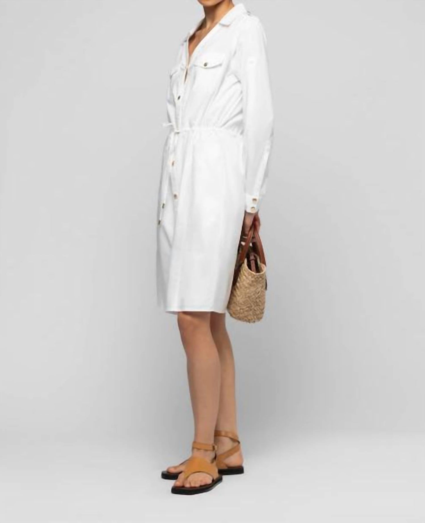 Ramie-Mini-Hemdblusenkleid