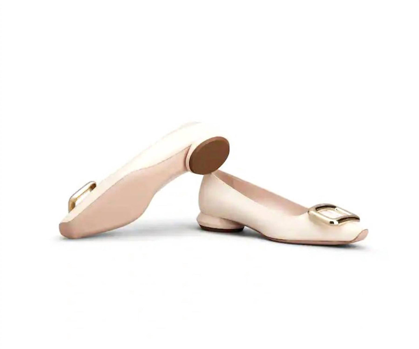 Damen Viv Choc Metal Buckle Ballerinas