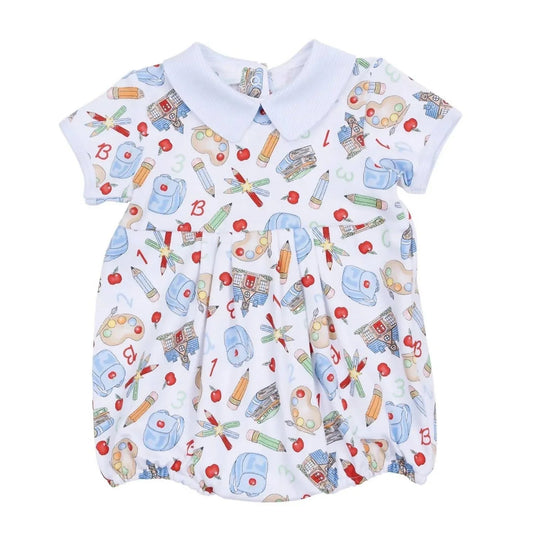 Boy's School Days Sweetness Collared Boys Short Sleeve Bubble