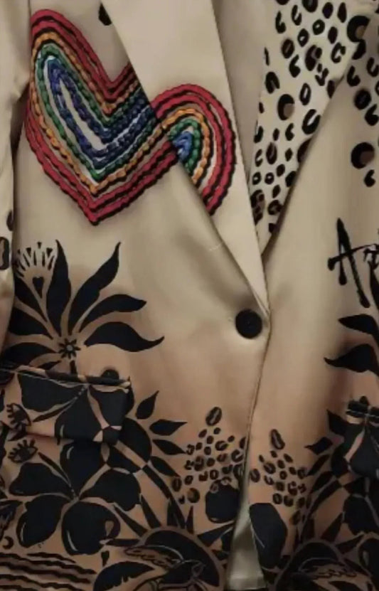 Women's Heart Printed Blazer