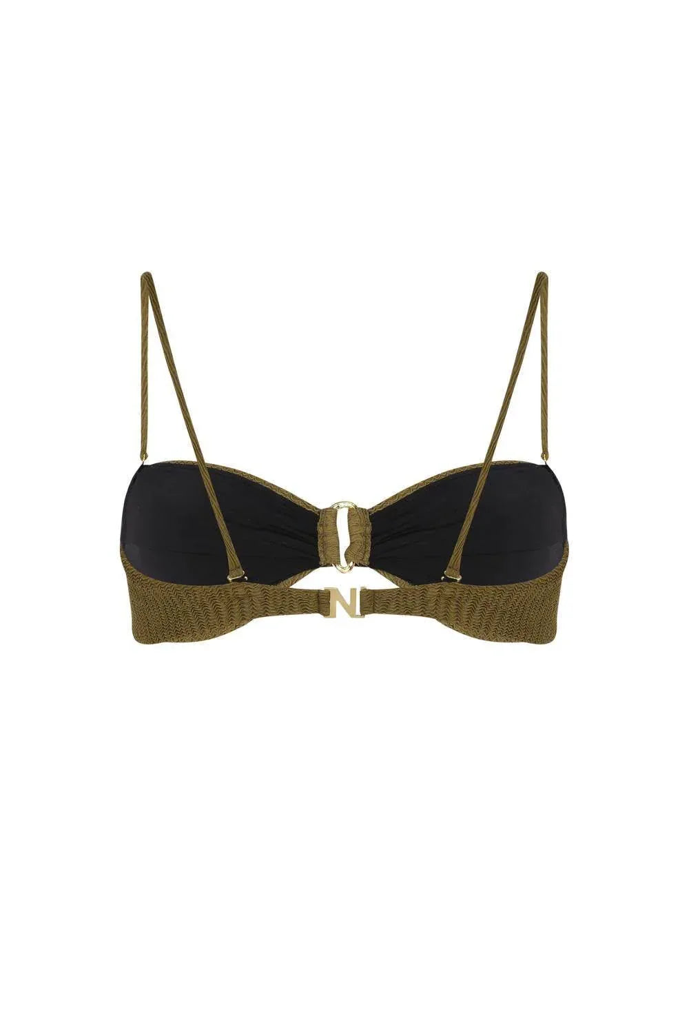 Ondas Crinkle Bandeau Bikini Top