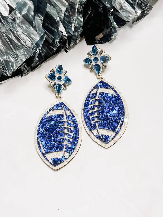 Women's Glitter Football Statement Earrings