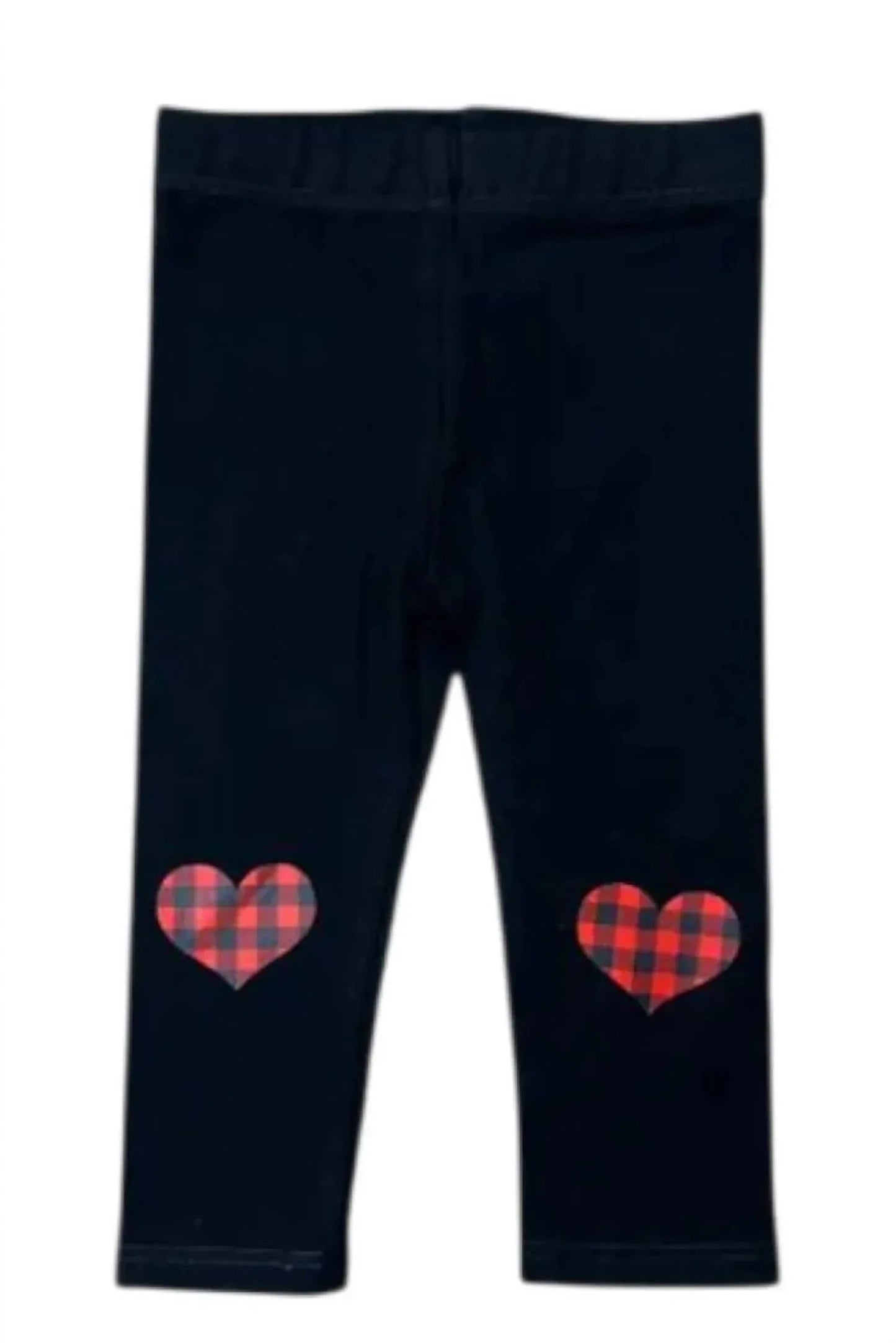 Kinder-Top mit Karomuster und Herzmotiv mit Leggings