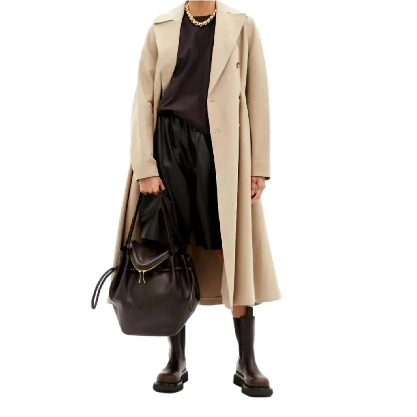 Beak-Schultertasche für Damen aus Kalbsleder