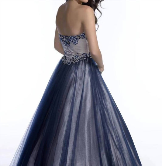 Strapless Maxi Prom Dress
