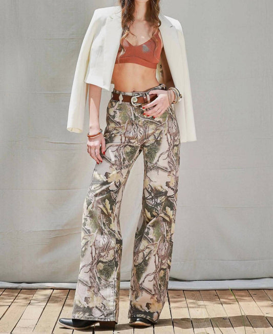 High-Rise-Jeans mit weitem Bein