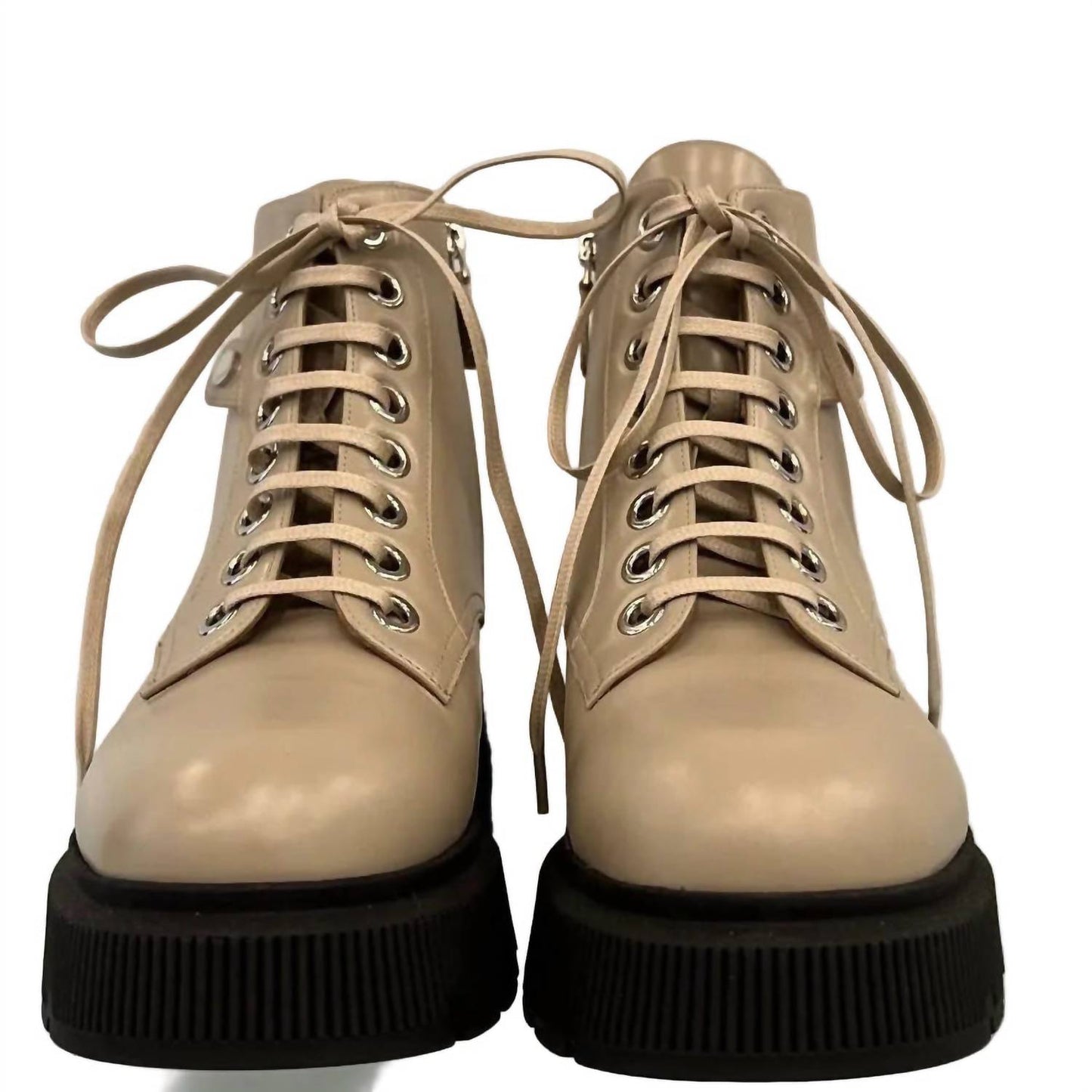 Damen-Kurt-Leder-Schnürstiefeletten